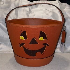 NWT Coach Halloween Pumpkin Trick or Treat Bucket Bag